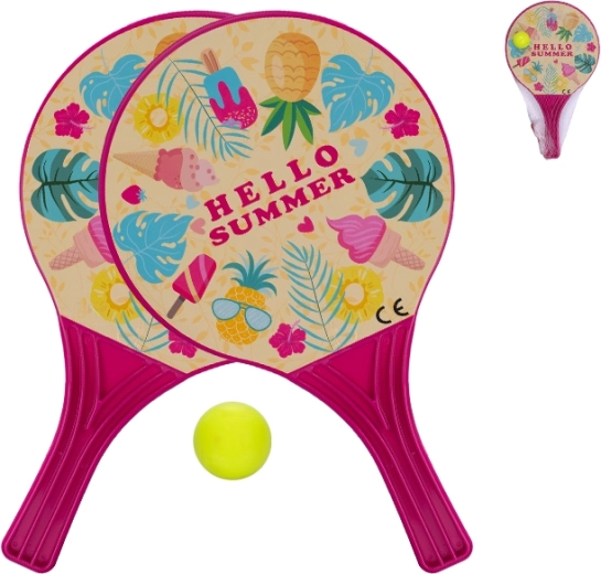 Raquettes de plage avec balle 37,5 cm – roses
