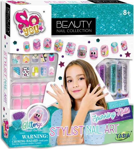 Stijlvolle TASIA nail-artset met glitters en stickers