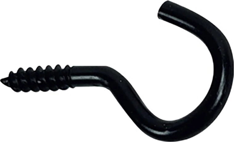 Œillet ouvert 17 × 40 mm, noir, lot de 6 pièces