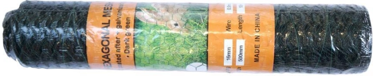 Verzinkt konijnengaas 500 mm, mazen 16 mm, draad 0,9 mm, 10 m