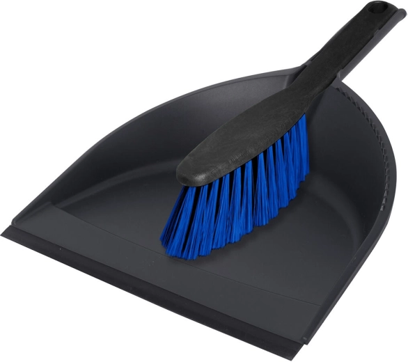 Balayette et pelle avec bord en caoutchouc AZUR, assortiments de couleurs
