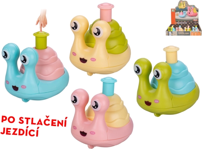 Escargot roulant à propulsion par pression 7 cm – jouet amusant pour enfants dès 3 ans