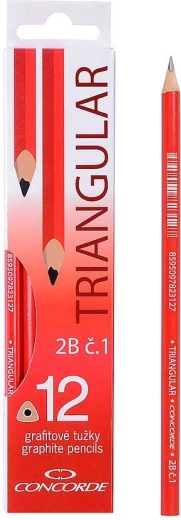 CONCORDE Triangular Graphite Pencils 2B, Set of 12