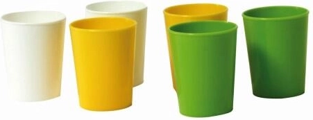 Verre doseur en plastique 40 ml, assortiment de couleurs (6 pcs)
