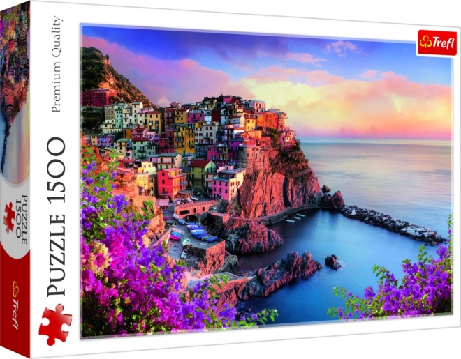 Puzzel uitzicht op het stadje Manarola, Italië – 1500 stukjes TREFL
