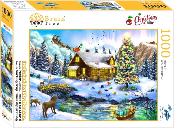 Puzzle Christmas Scenery 1000 Pieces Brain Tree