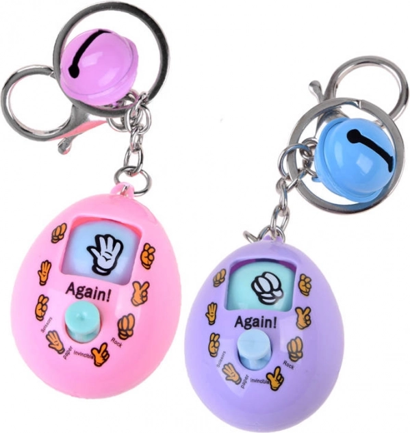 Elektronische sleutelhanger in de vorm van een ei met het spel steen–schaar–papier – Sleutelhanger