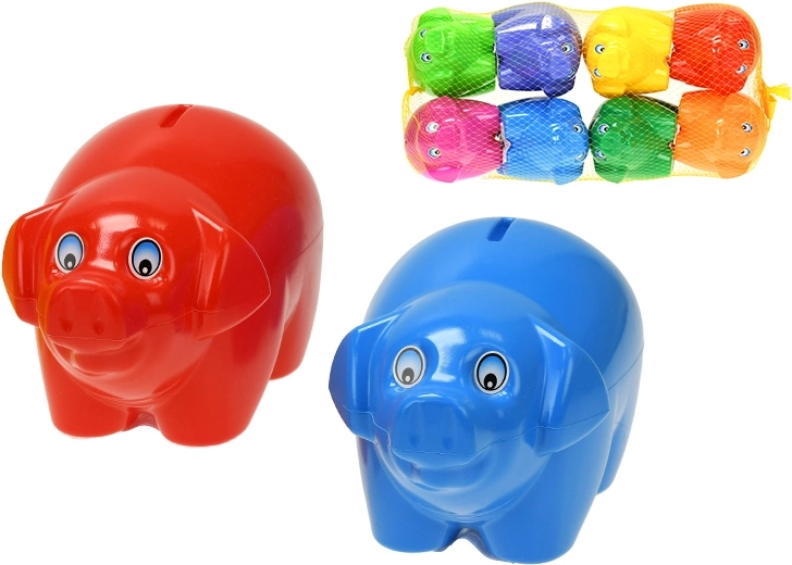 Spaarvarken 17 cm – kunststof, 8 kleuren