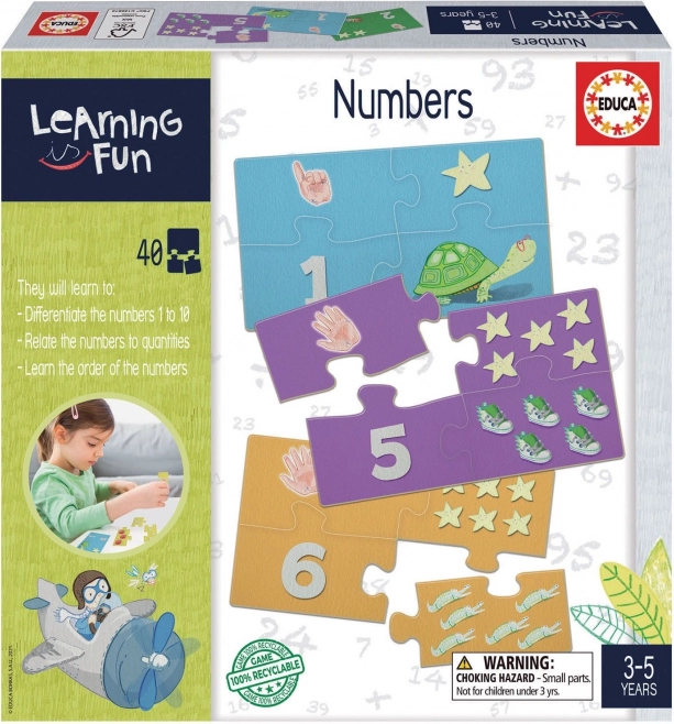 Educatieve puzzel en spel Learning is Fun: cijfers