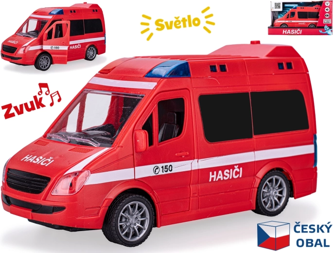 Brandweerauto met vliegwiel 1:20 met licht en geluid