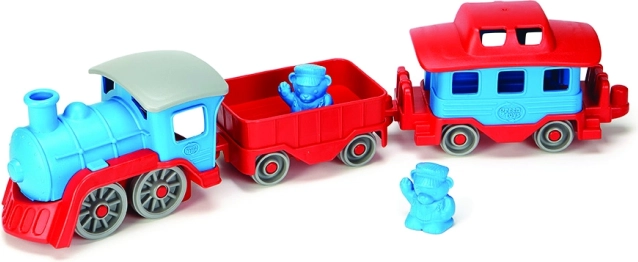 Green Toys blauwe trein van gerecycled plastic
