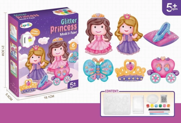 DIY set prinsessen koelkastmagneten om in te kleuren
