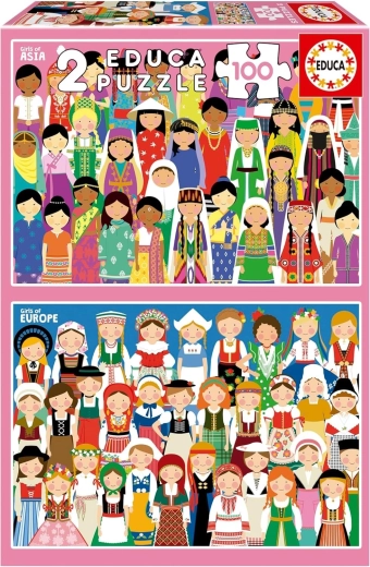 Educa puzzle Filles d’Europe et d’Asie 2×100 pièces