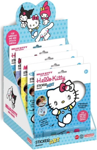 Fenstersticker und Ausmalbilder mit Farben Hello Kitty und Kuromi (2 Motive), 19 × 23 cm