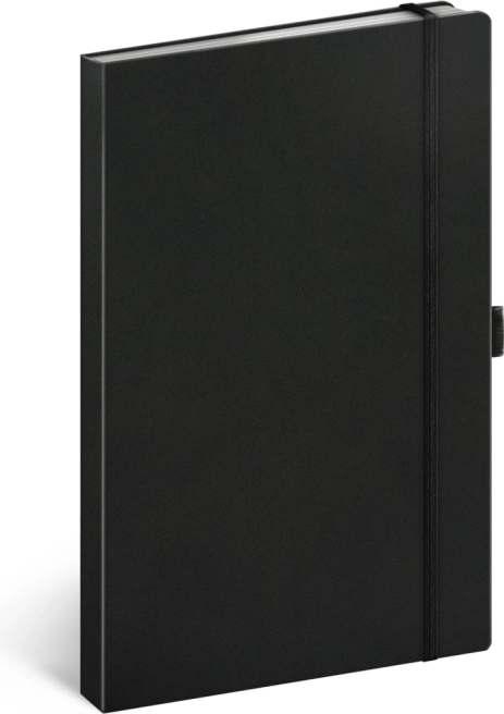 Hardcover lined notebook, black 13 × 21 cm