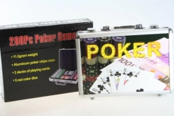 poker set in an aluminum case, 200 pieces