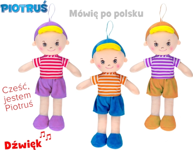 Talking and Singing Rag Doll Piotruś 32 cm