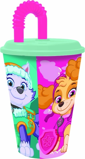 Plastic beker met rietje PAW Patrol 430 ml
