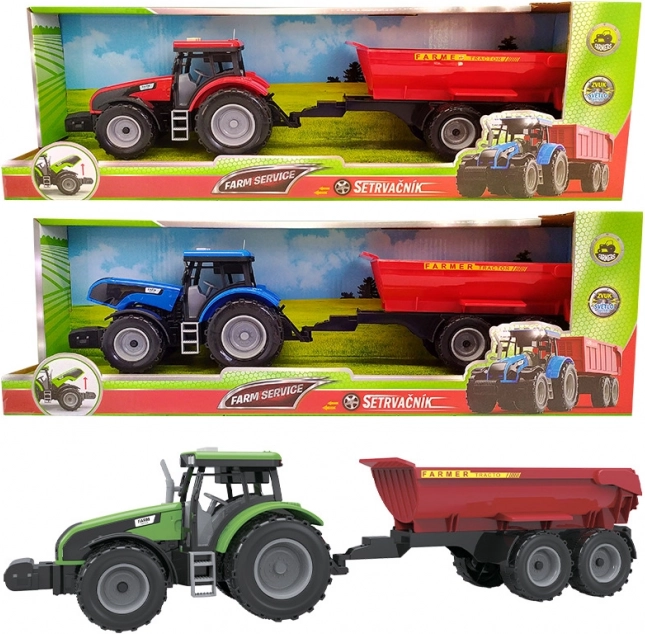 Farm tractor with trailer with lights and sounds