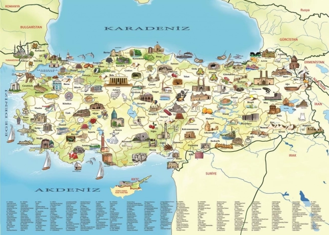 Puzzle Turkey: Cultural Map 260 Pieces