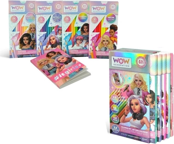 Writing Supplies Set – Pastel, Classic, Neon and Metallic Colored Pencils + Notebook