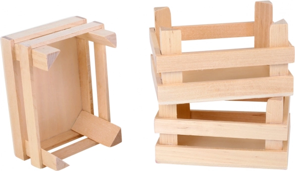 Small Foot set of 3 wooden crates for food