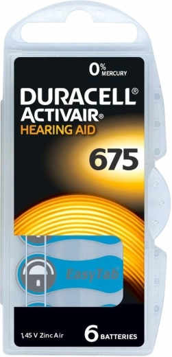 Hörgerätebatterien DURACELL Activair 675, 6 Stk.