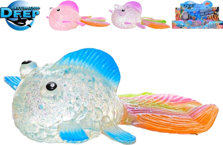 Stretchy anti-stress fish 6 cm – gold