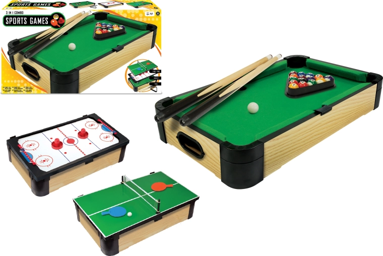 Triple-Play 3-in-1 Table Game Set 60 cm