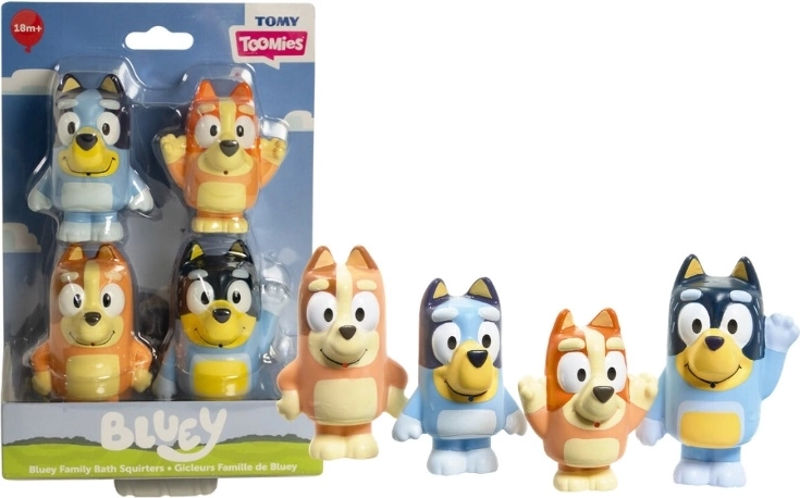 Toomies Bluey set piepfiguurtjes voor in bad 4 stuks