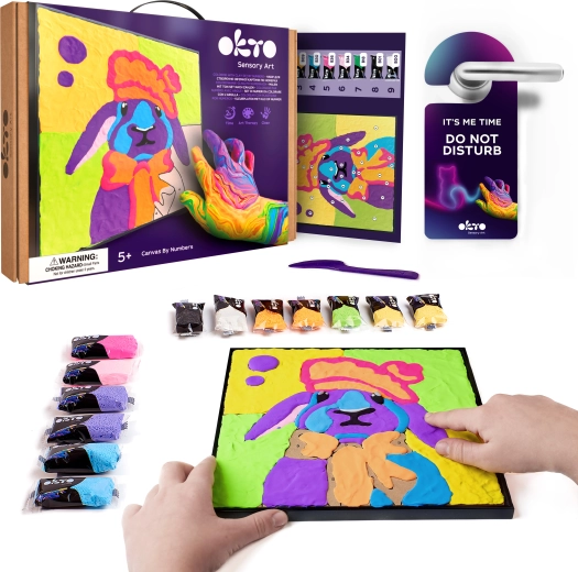 Okto Bunny – canvas painting art set 30 × 30 cm