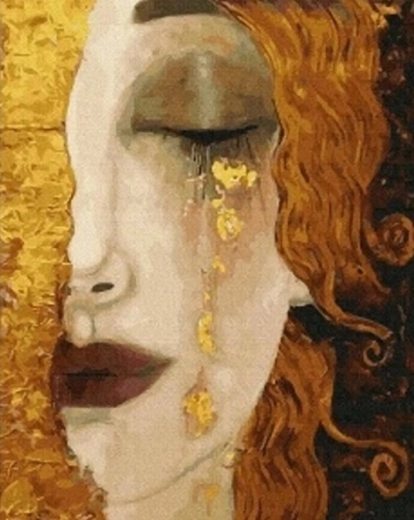 Diamond painting Gouden tranen 30 × 40 cm