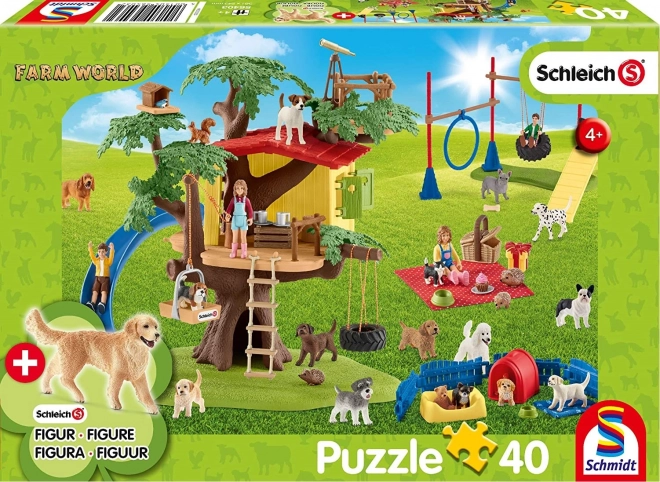 SCHMIDT SCHLEICH Happy Dogs Puzzle, 40 pieces + figurine