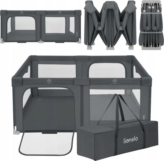 Children's Playpen Lionelo Florence Easy Fold Grey Graphite