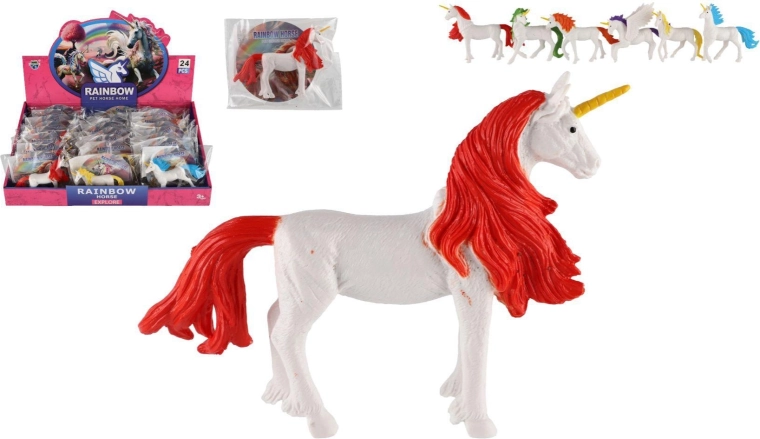 Unicorn figurine 13 cm – assorted 6 colors (in a bag, 24 pcs per box)