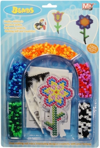 Perles en plastique avec gabarit fleur et pince