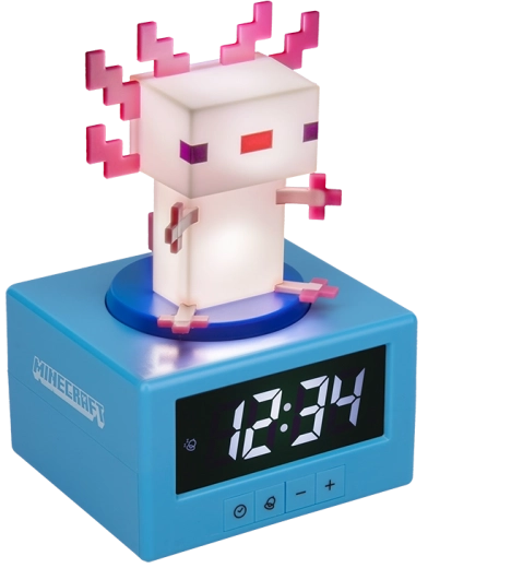 Minecraft Alarm Clock Axolotl – analog alarm clock for MINECRAFT fans