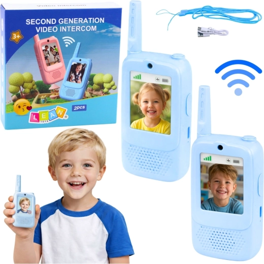 Walkietalkies voor kinderen met videogesprek en camera – blauw