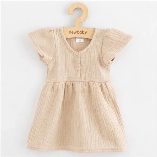 New Baby beige muslin dress for kids 80 (9–12 m)