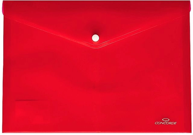 CONCORDE A4 Document Folder with Snap, Transparent Red