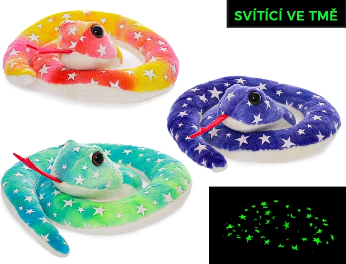 Pluchen slang met lichtgevende elementen 18 cm