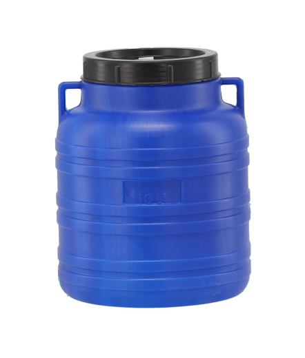 Récipient en plastique pour fermentation 10 l avec large goulot et couvercle à vis