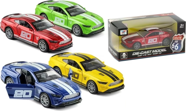 Sportief metalen autootje met openslaande deuren