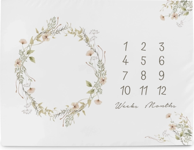 Ceba Baby Meilenstein-Fotounderlay Basic Summer Flowers 92 × 72 cm