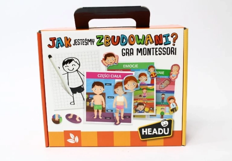 Headu Hoe zijn we opgebouwd? Montessori-spel over het menselijk lichaam en emoties voor kinderen van 3–5 jaar