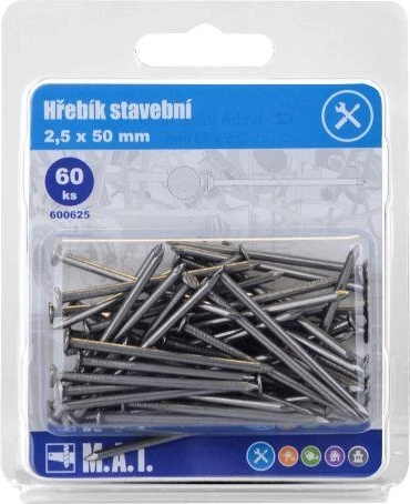 Construction nails 50 × 2.5 mm, 60 pcs