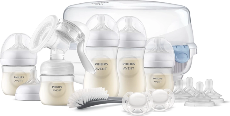 Philips Avent borstvoedingsset Natural Response met handkolf en magnetronsterilisator