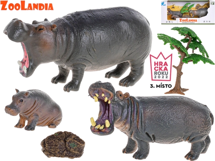 Zoolandia Hippo with Calves and Accessories – Zoo Figure Set