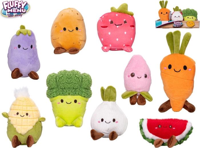 Fluffy Menu pluche fruit en groenten 12–14 cm