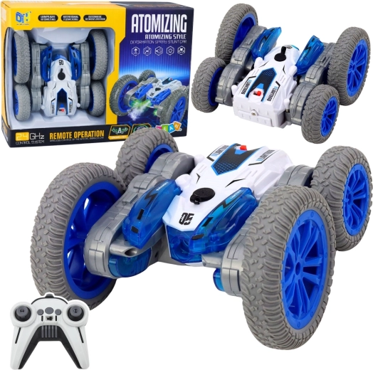 stunt RC car with mist effect, LED and 360° drift, blue